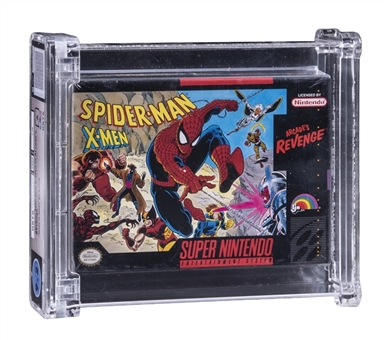 1992 SNES Super Nintendo (USA) "Spider-Man and X-Men in Arcades Revenge" Made in Japan Sealed Video Game - WATA 9.2/A
